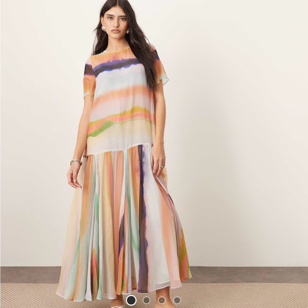 Elegant Multicolor Maxi Dress